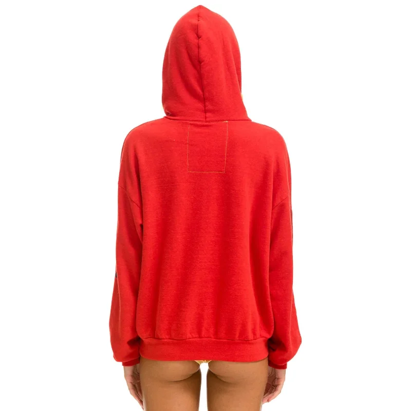 Aviator Nation Pullover Hoodie Relaxed Red NEW