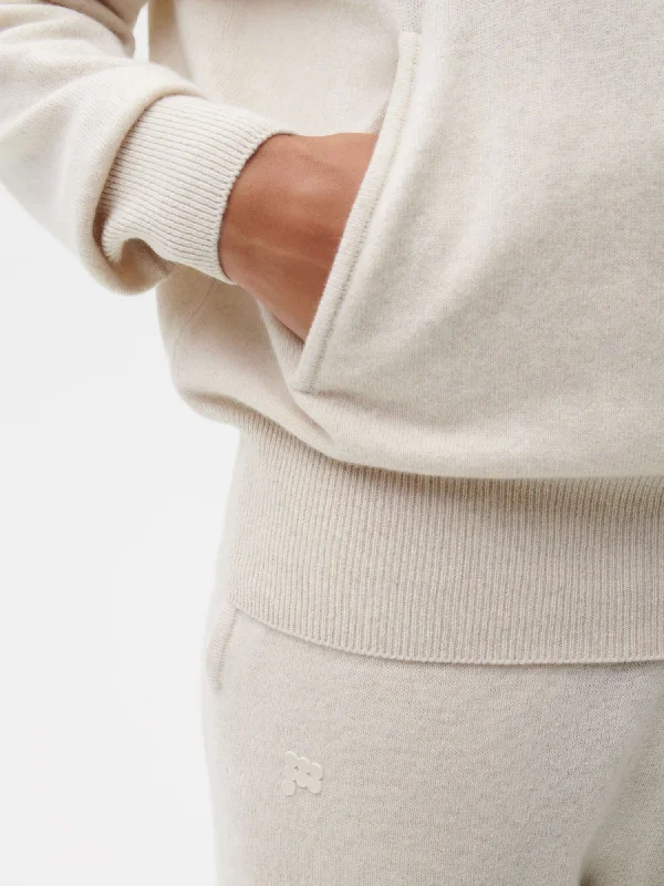 Recycled Cashmere Hoodie—oatmeal