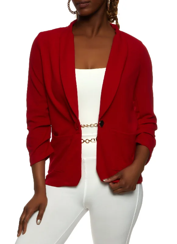 Crepe Knit Chain Detail Blazer