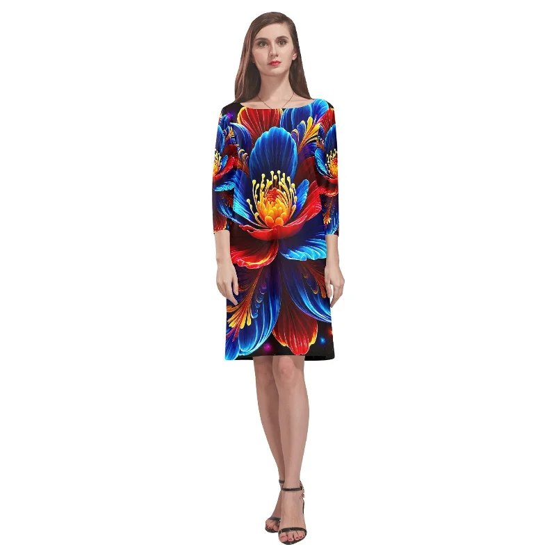 Women's Loose Round Neck Dress (Model D22)