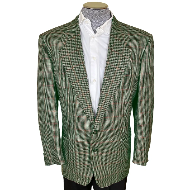 1980s Vintage Lanvin Paris Jacket Houndstooth Wool Mens 44