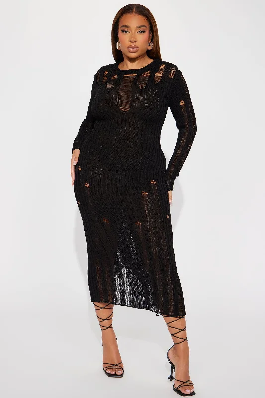 Alani Sweater Maxi Dress - Black