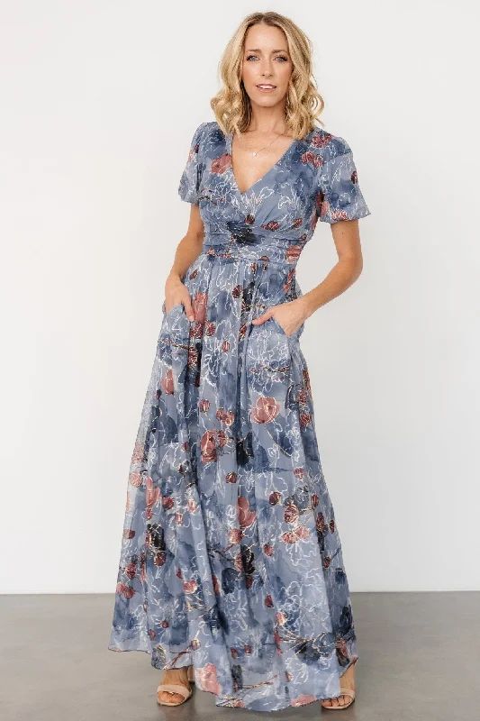 Ardley Maxi Dress | Slate Print