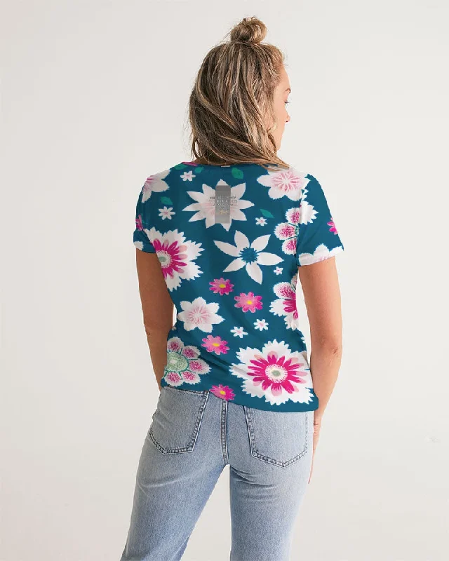 Beautiful floral pattern Women's All-Over Print V-Neck Tee