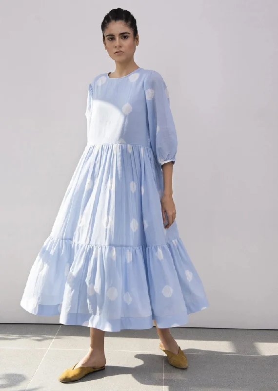 Blue Poppy Shibori Dress