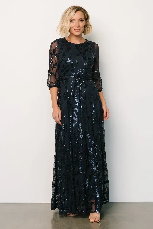 Destiny Sequin Maxi Dress | Navy