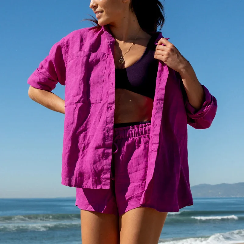 Getaway Button Down (Aloha Magenta)