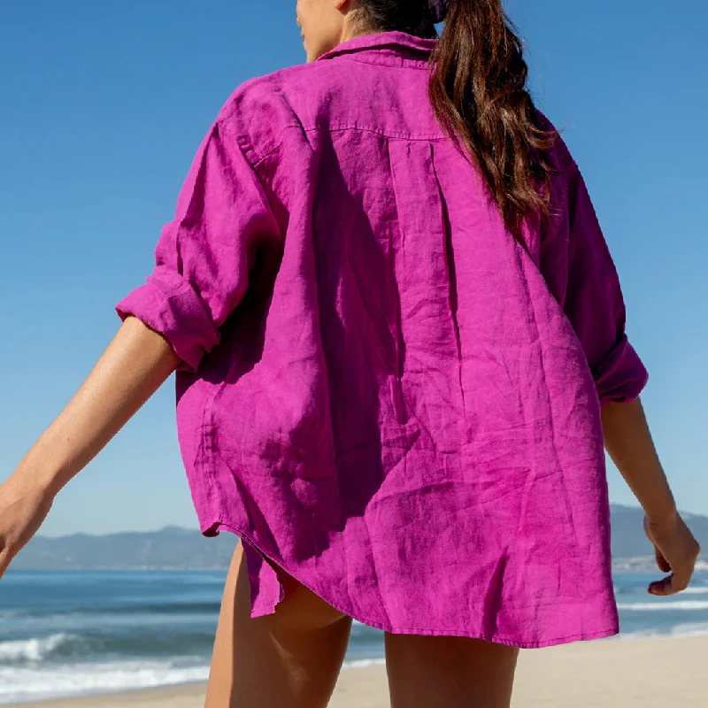 Getaway Button Down (Aloha Magenta)