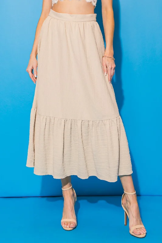 LOVELY MOOD WOVEN MIDI SKIRT