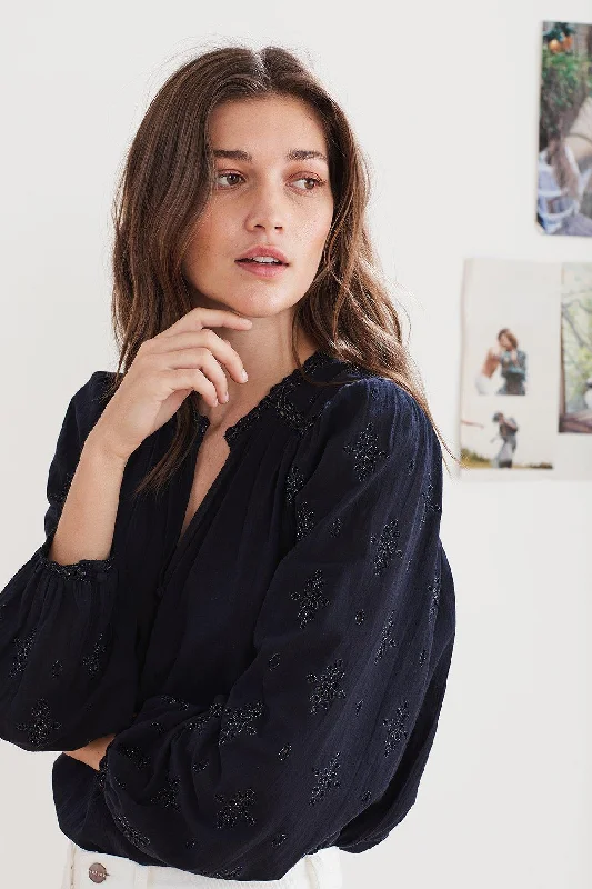 Jacey Lurex Embroidered Blouse