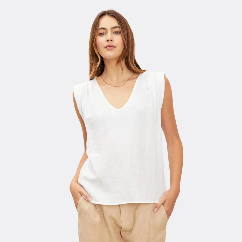 Jayla Cotton Gauze Tank (White)