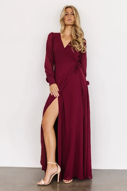 Kelsey Wrap Dress | Wine