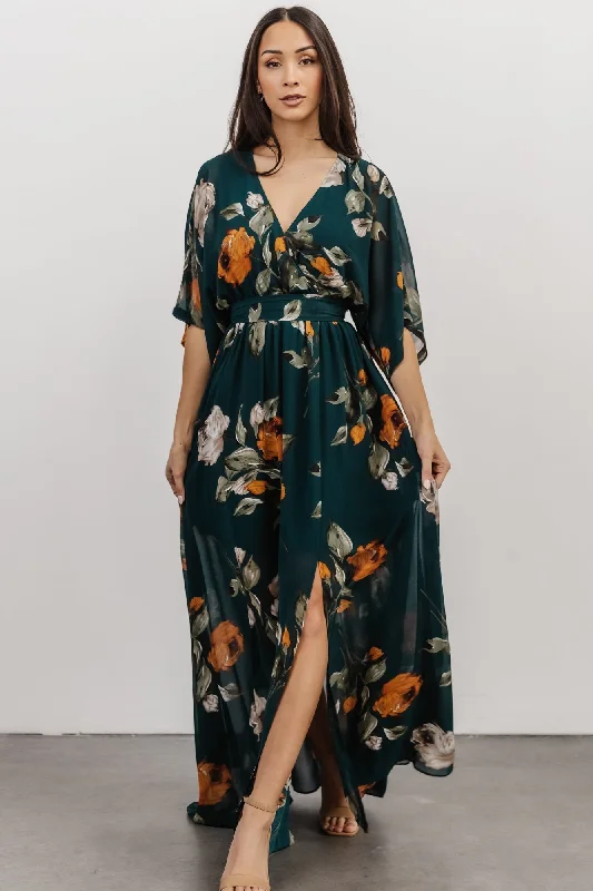 Kia Kimono Maxi Dress | Deep Topaz Floral