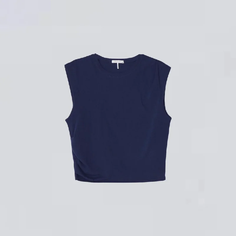 Mica Cropped Tank (Deep Blue)