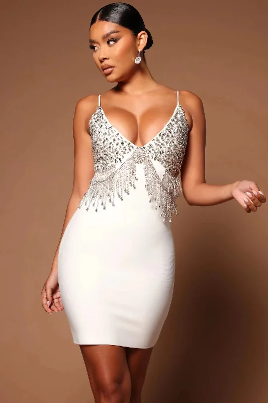 Mini Bodycon Rhinestone Dress