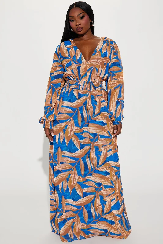 Palm Beach Getaway Maxi Dress - Blue/combo