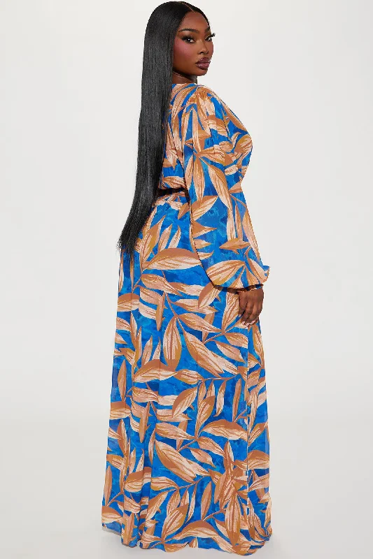 Palm Beach Getaway Maxi Dress - Blue/combo