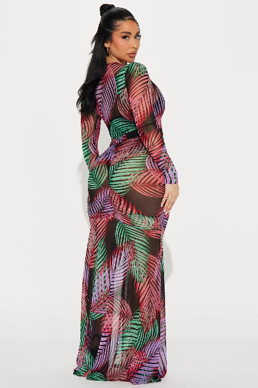 Party Everywhere Mesh Maxi Dress - Multi Color