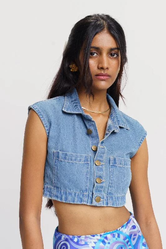 Retro Classic Denim Top