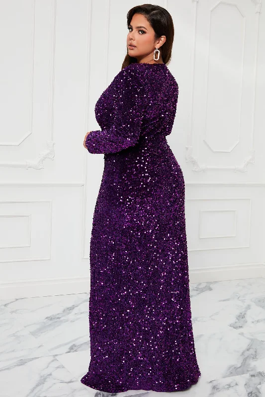 Ricky Sequin Maxi Dress - Purple