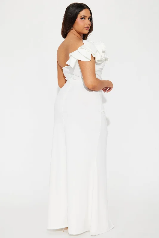 Ruffle Up Maxi Dress - Ivory