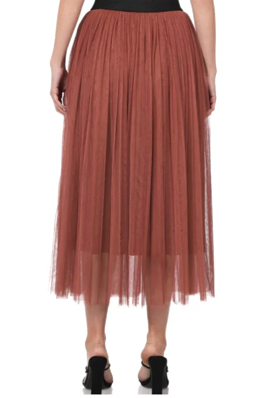 Style 1146 Tulle Midi Skirt in Dark Rust