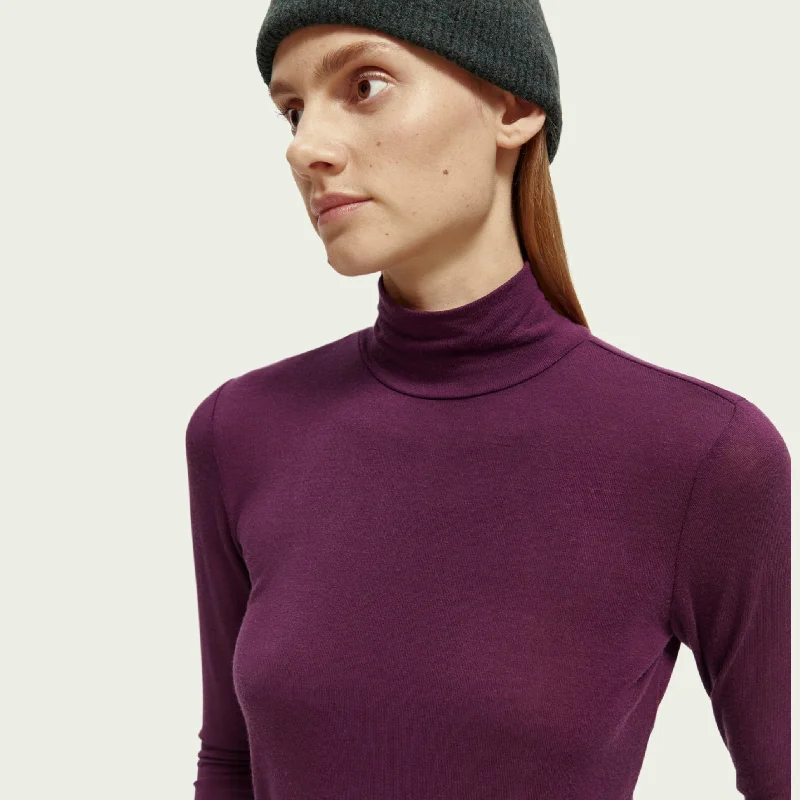 Turtleneck Long Sleeve Top (Aubergine Sunset)