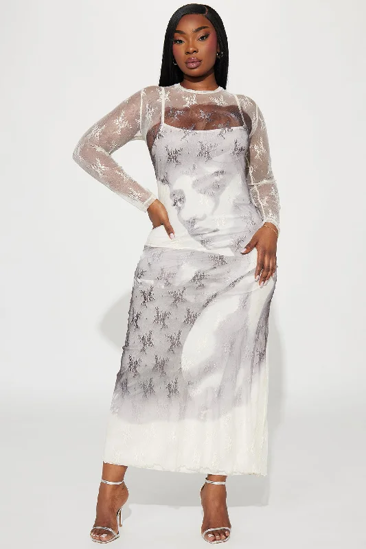 Willow Lace Maxi Dress - Cream/combo