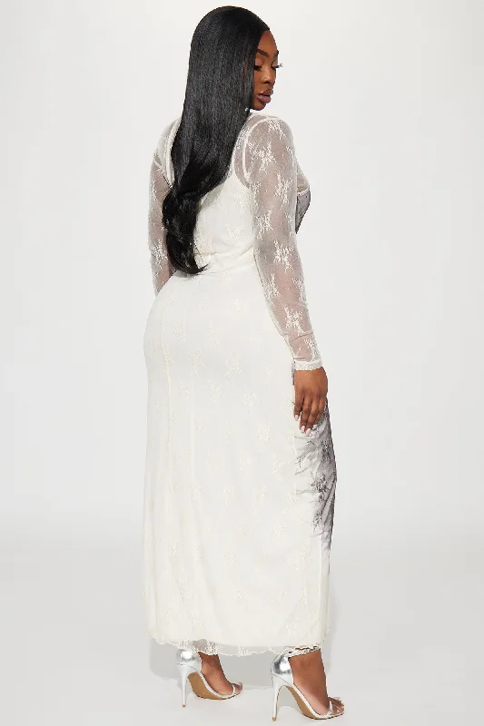 Willow Lace Maxi Dress - Cream/combo