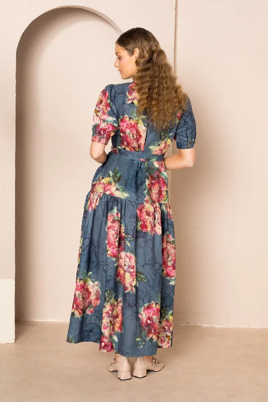 Belle Puff Sleeve Maxi Dress