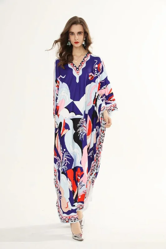 FashionSierra - Printed Sexy Side Split Fashion Casual Long Maxi Dresses