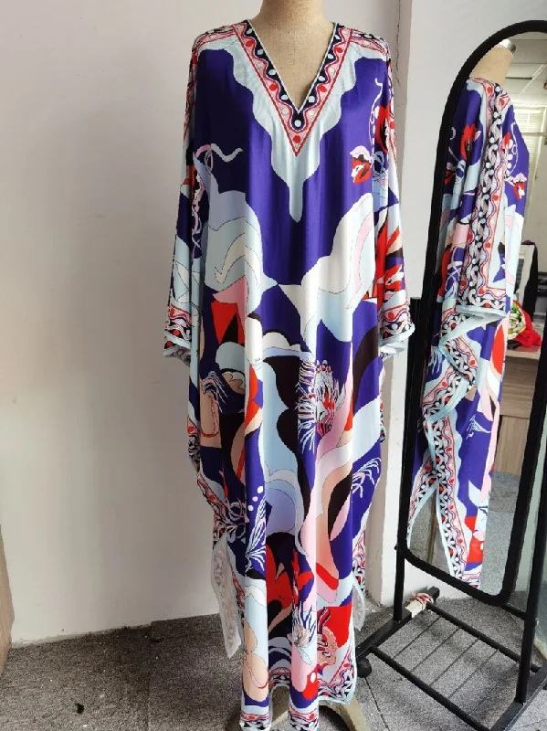 FashionSierra - Printed Sexy Side Split Fashion Casual Long Maxi Dresses