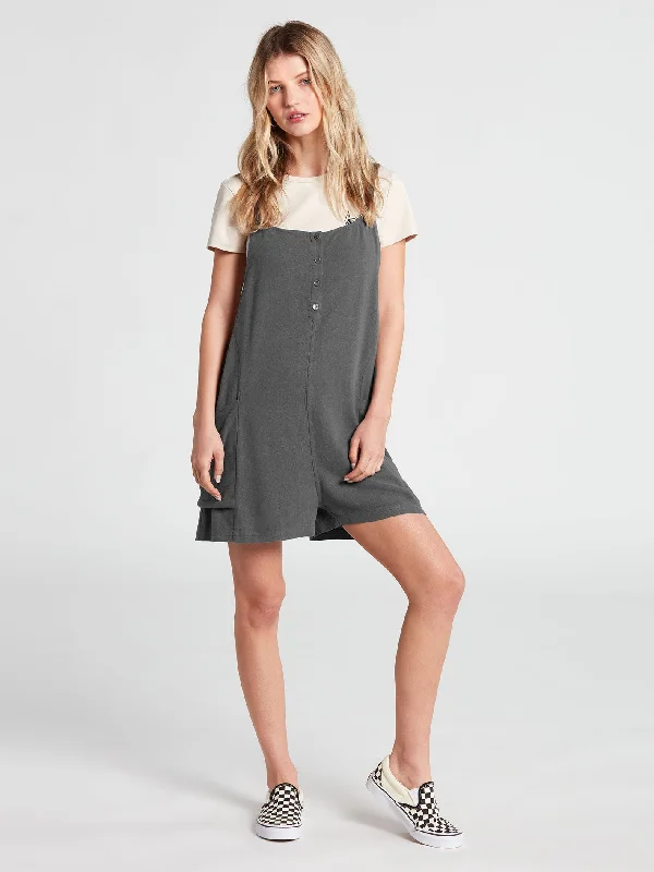 All In For This Romper - Charcoal Women’s romper for brunch