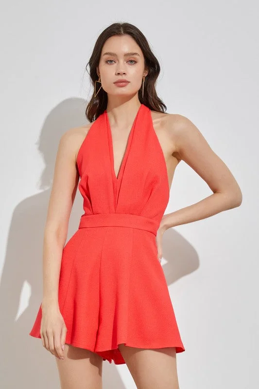 Halter Neck Wide Leg Romper Pastel Shade Romper Soft