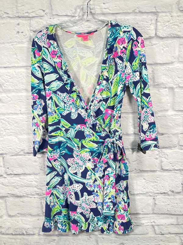 Romper By Lilly Pulitzer In Blue & Green, Size: S Sleeveless Blazer Romper Chic