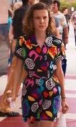 Stranger Things S03 Colorful Romper Ruched Bust Romper Chic