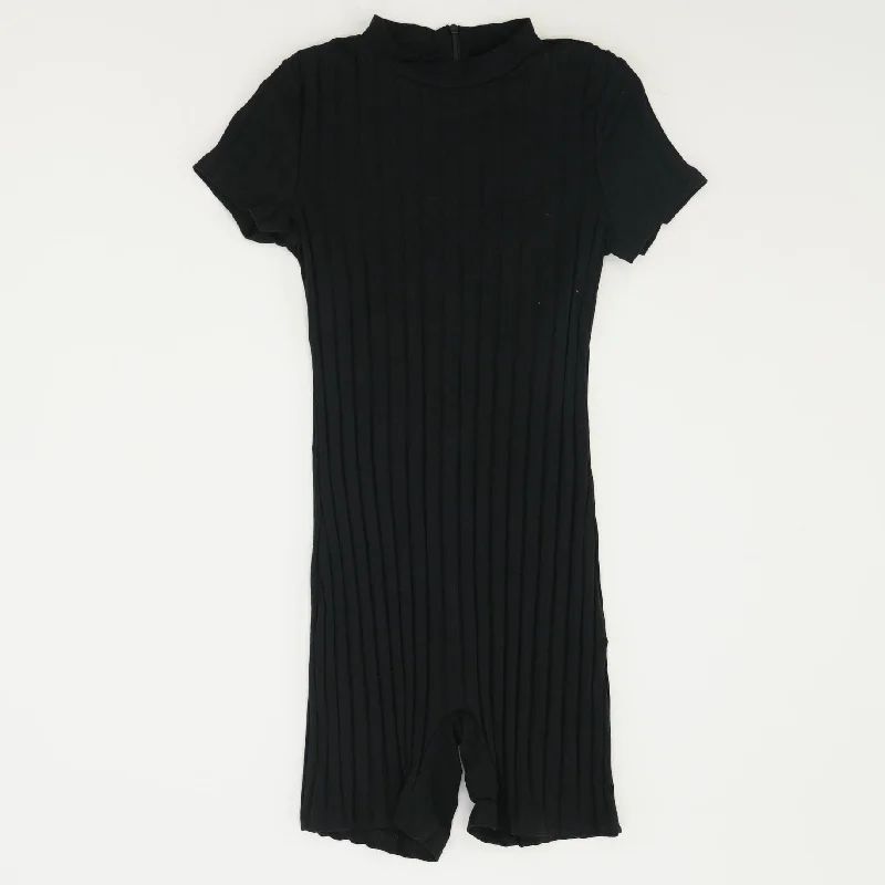 Black Solid Romper Square Neck Romper Stylish