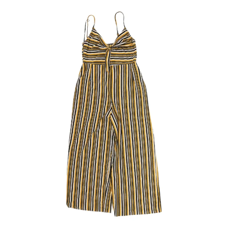 Gold Striped Romper Tied Shoulder Romper Cute