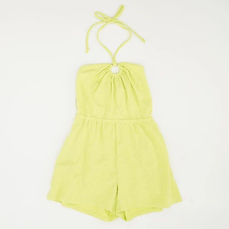Green Solid Romper Delicate Embroidery Romper Pretty