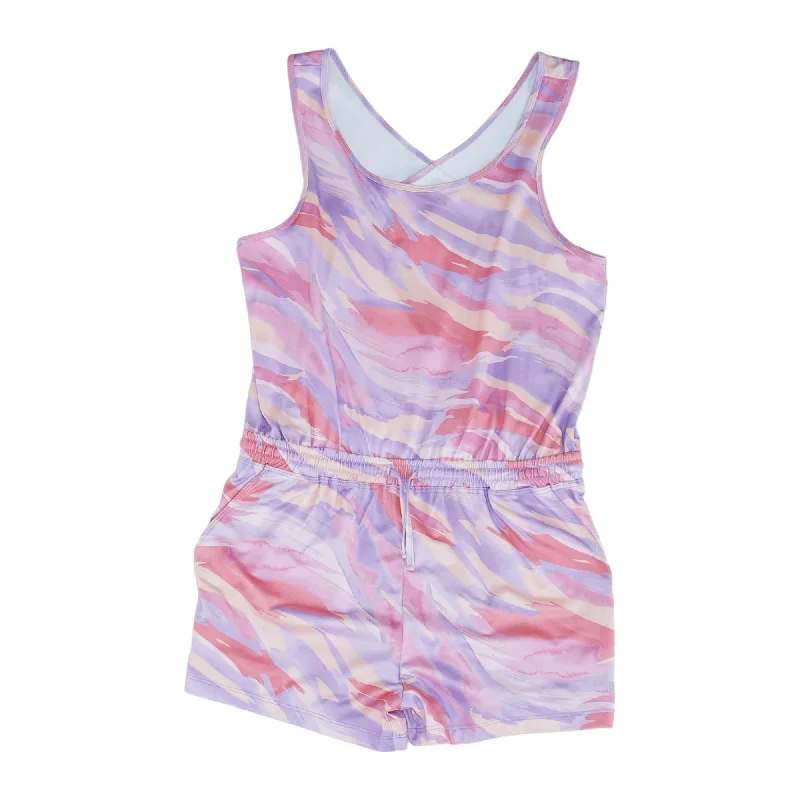 Lavender Graphic Romper Printed Satin Romper Luxe