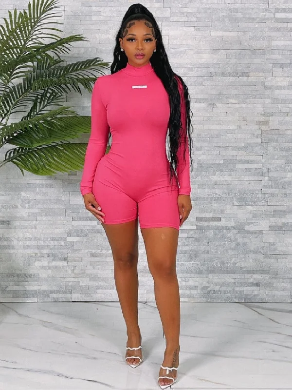FR3553EP-"Hand Made" Ribbed LS Romper Cute Ruffle Hem Romper