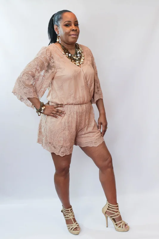 Lace Romper Lightweight Gauze Romper Boho