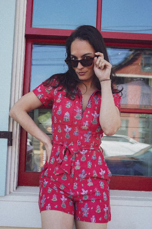 The Ranger Romper - Meadows Kiss Cherry Trendy jumpsuit romper women