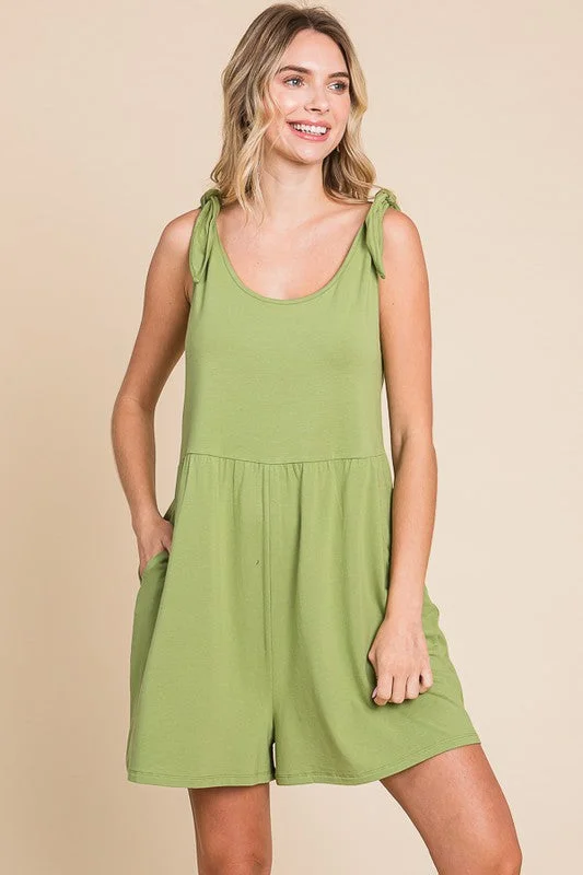 @/ /Romping Around Olive Romper Relaxed Jersey Romper Comfort