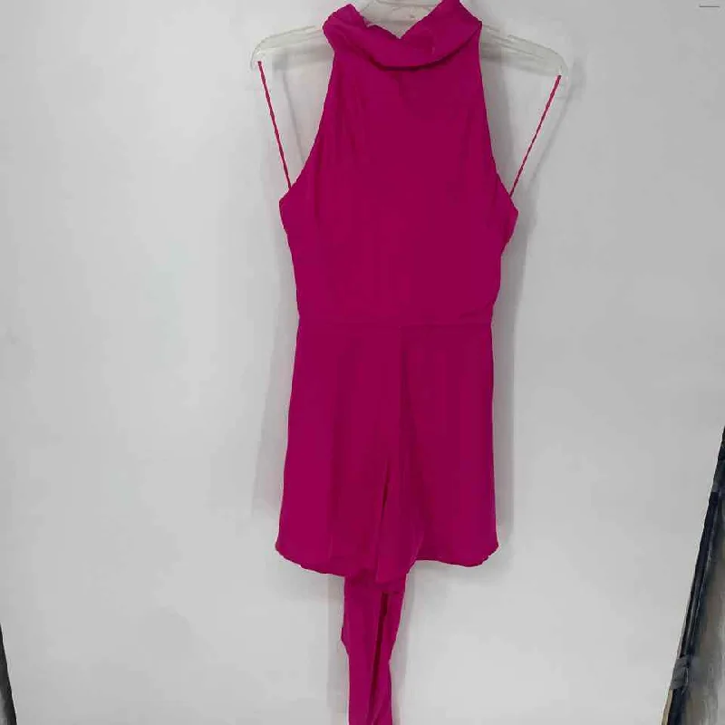 Size LARGE Pink Romper Drape Front Romper Sophisticated