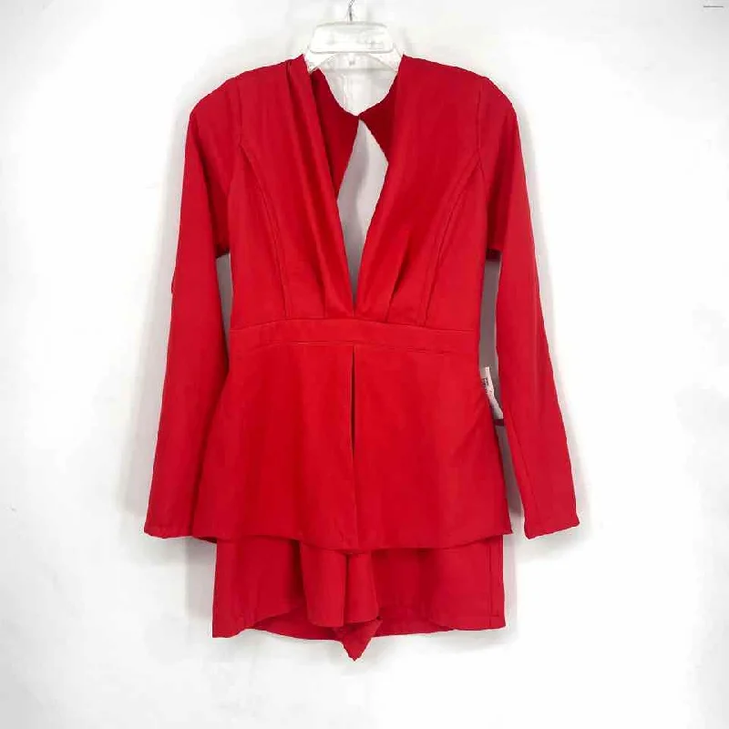 Size SMALL fab'rik Red Romper Cozy Wool Romper Winter