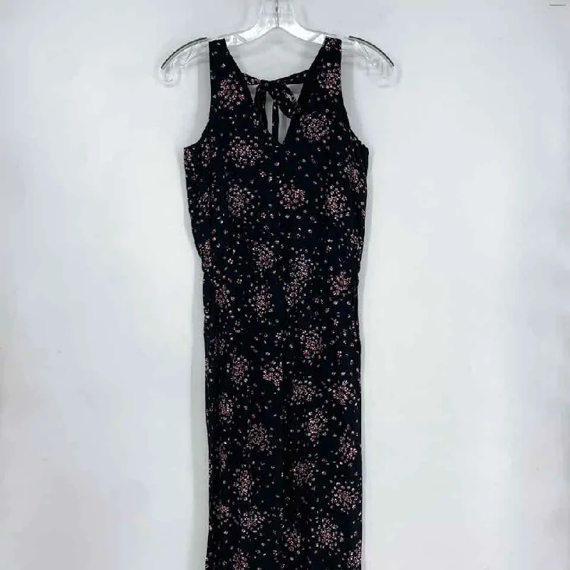 Size xxs LOFT Black Pink Floral Romper Everyday Essential Romper Stylish