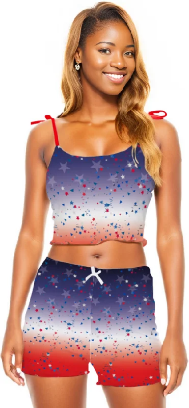 Ombre Flag Women's Bikini Strappy Crop Top & Shorts Crisscross bikini top, Trendy, Sexy, Comfortable