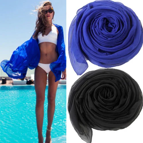 Women Sexy Scarf Chiffon Wrap Dress Sarong Beach Bikini Floral bikini, Feminine, Summer style, Trendy