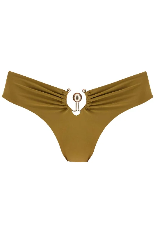Ruched Orbit Bikini  - Khaki High-waist bikini, Vintage, Trendy, Comfortable